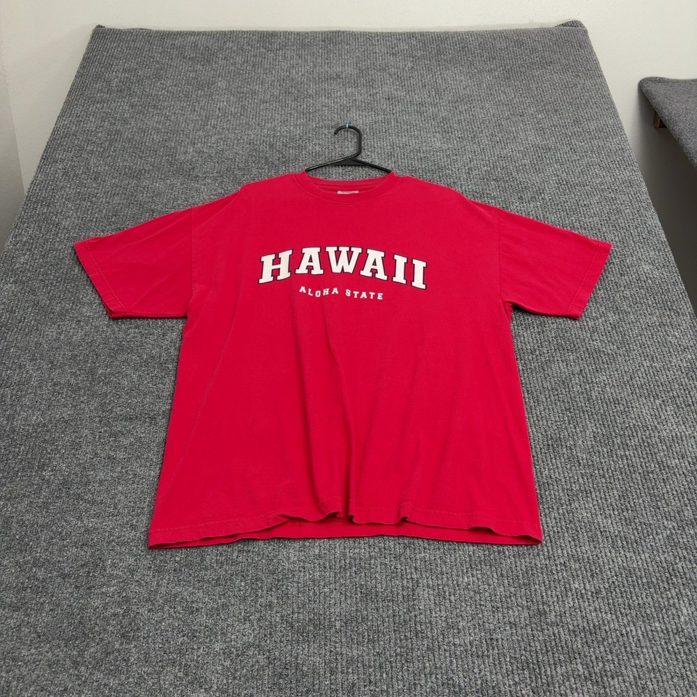 Vintage Hawaii Diamond Star T Shirt Mens XL Red Cotton Graphic Souvenir Casual